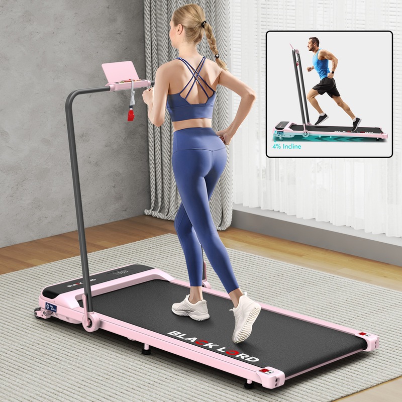 BLACK LORD Treadmill Electric Walking Pad Home Office Incline Foldable Pink Australia