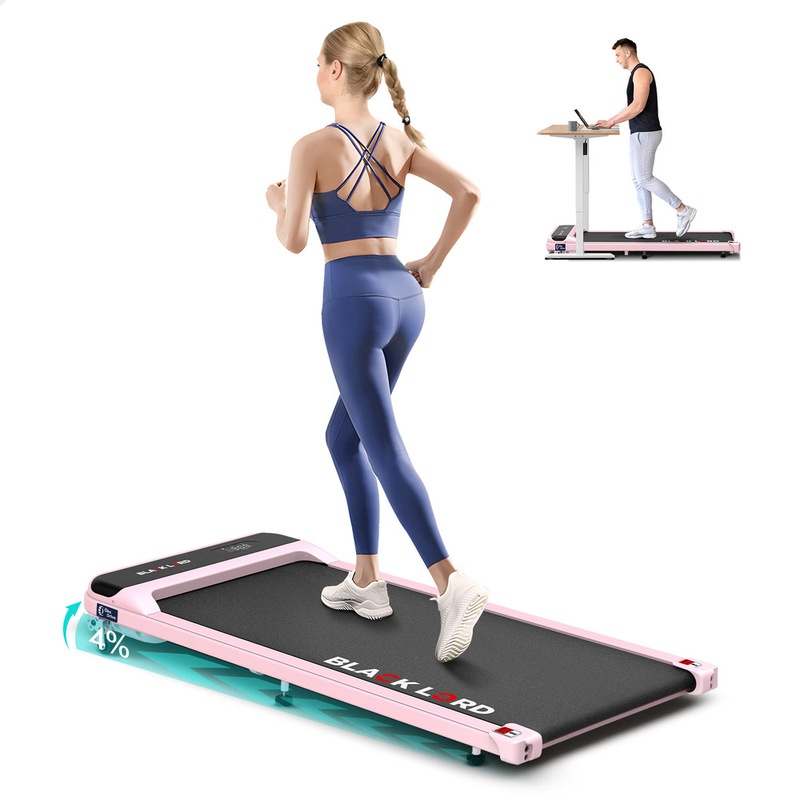 BLACK LORD Treadmill Walking Pad 2-level Incline Pink Australia