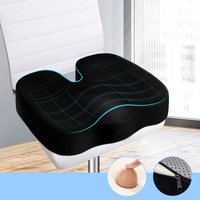 STARRY EUCALYPT Seat Cushion Car Office Memory Foam Pillow with Black Plush Cover