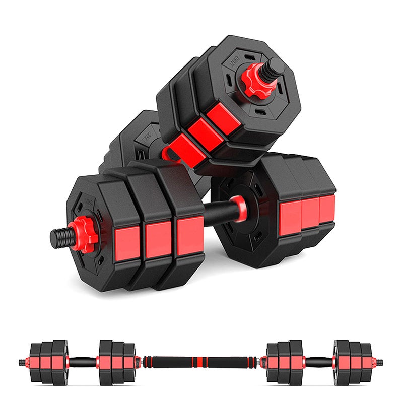 20kg Octagon Dumbbells Weights for Home Gym Exercise Training with Connecting Rod