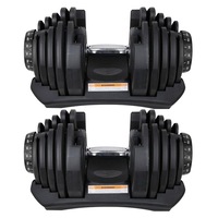 JMQ FITNESS 40KGx2 Adjustable Dumbbell Set Dumbbell Home GYM Exercise Equipment Weight Fitness - Black