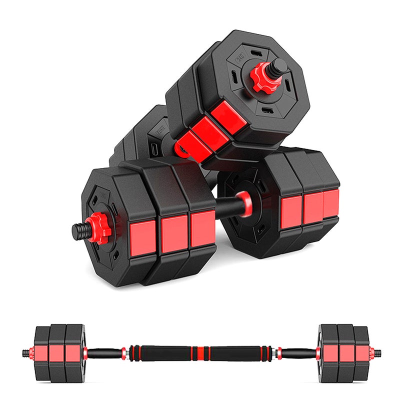 30KG Octagon Dumbbells Weights for Home Gym Exercise Training with Connecting Rod