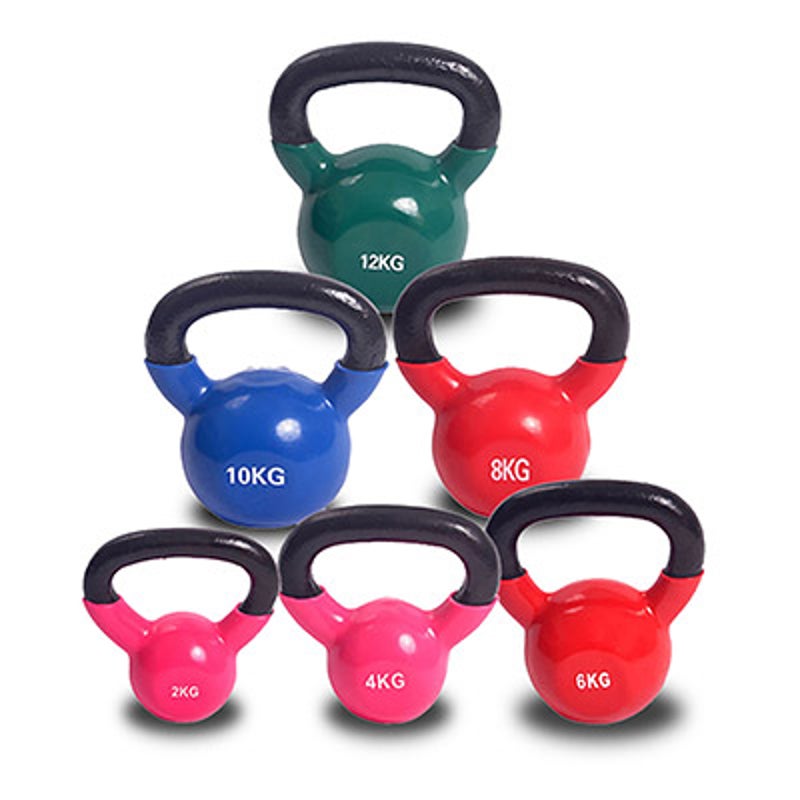 JMQ FITNESS Colorful 6kg Coating Cast Iron Kettlebell Home Gym Training