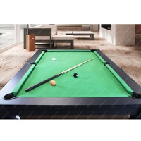 T&R SPORTS Elegance 7FT MDF Billiard Table W/ Top Dining Free Accessories Pool / Snooker Table - Black&Green