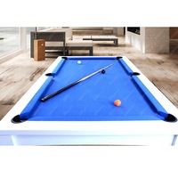 T&R SPORTS Elegance 7FT Billiard Table Free Accessories Dining Pool Table With Top - White/Green