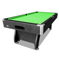 T&R SPORTS 7FT MDF Billiard Table Free Accessories Pool / Snooker Table - Black&Green