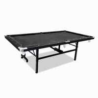 T&R SPORTS 8FT MDF Foldable Billiard Table Free Accessories Pool / Snooker Table - Black&Black