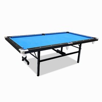 T&R SPORTS 8FT MDF Foldable Billiard Table Free Accessories Pool/Snooker Table for Small Room - Black&Blue
