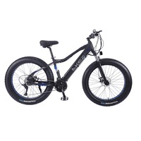 AKEZ Cruiser Snow Bicycle Electric Bike eBike 26" w/ Removable Battery Black