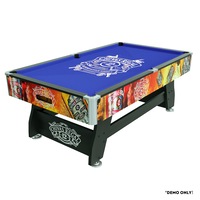 T&R SPORTS CR Logo 8FT MDF Billiard Table Free Accessories Pool/Snooker Table - CR&Blue