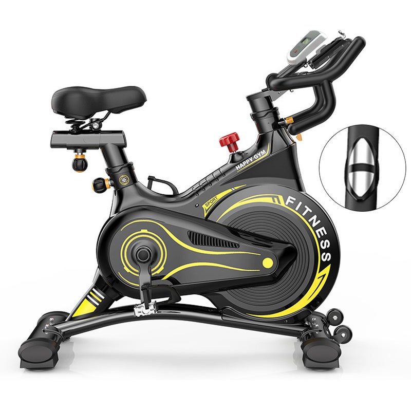 JMQ FITNESS S500 with Pulse Sensors Cycling Spin Bike Professional Exercise Spinning Bikes - Yellow