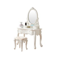 MASON TAYLOR 100cm Length MDF Dressing Table w/ Chair - White - 100cm Set