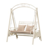 MASON TAYLOR 2 Person Alloy Steel Frame Hanging Swing Chair - White