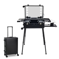 MASON TAYLOR 24-inch Luggage-style Makeup Case Mirror with lights - Black