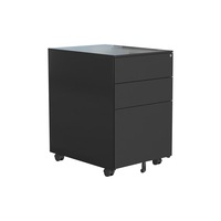 MASON TAYLOR 3 Drawers Mobile Filing Cabinet with Lock Home Office - B, Black