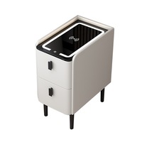 MASON TAYLOR 30cm Length Bedside Table w/ Touch-sensitive Tri-color Light - White