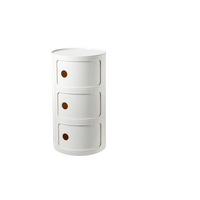 MASON TAYLOR 32cm Diameter Three layers Bedside Table ABS Material - White