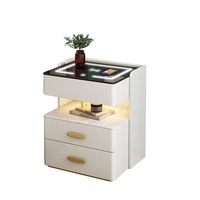 MASON TAYLOR 48cm Length Bedside Table Three-color Lighting - Beige