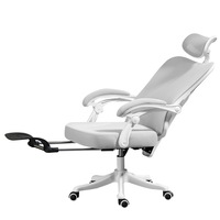 MASON TAYLOR A819 Mesh Computer Chair W/ Footrest Included Gaming Office Chair Home Chair - White&Grey