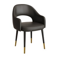 MASON TAYLOR Carbon Steel Frame Chair PU Leather Surface - Black