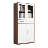 MASON TAYLOR Double-layer With 2 Drawers File Cabinet Storage Cabinet - Coffee&White