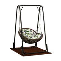 MASON TAYLOR H157 Comfortable Hanging Swing Chair W/ Cushions and Carpet - Coffee