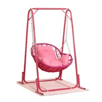 MASON TAYLOR H157 Comfortable Hanging Swing Chair W/ Cushions and Carpet - Pink