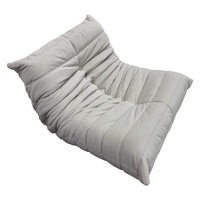 MASON TAYLOR KD2130 Velvet Fabric Lazy Floor Sofa High Density Sponge - Cream