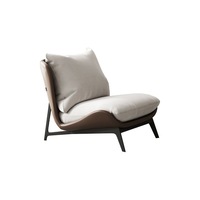 MASON TAYLOR Microfiber Leather Fabric Sofa Chair Solid Iron Frame - Coffee