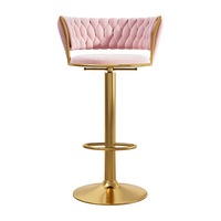 MASON TAYLOR Modern Style 45-60cm Adjustable Seat Height Bar Stool - Pink