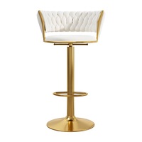 MASON TAYLOR Modern Style 45-60cm Adjustable Seat Height Bar Stool - White