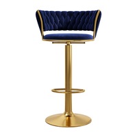 MASON TAYLOR Modern Style 65-80cm Adjustable Seat Height Bar Stool - Blue