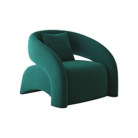MASON TAYLOR Single Sofa Frosted Velvet Wood Frame - Green