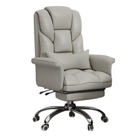 MASON TAYLOR YZ8521 Thickened Doll Cotton Chair w/ Footrest Gaming Office Chair Home Chair - Gray