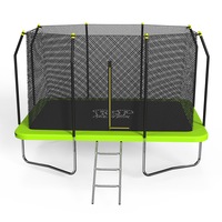 POP MASTER 8x11FT Rectangle Trampoline with Spring Ladder Safety Net Kids