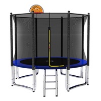 POP MASTER 12FT Flat Trampoline 5 Year Warranty Only For Frame With Free Bonus W/ Basketball Hoop Ladder Kids Children