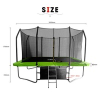 POP MASTER 9X12FT Rectangle Trampoline with Spring Ladder Safety Net Kids