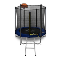 POP MASTER 6FT Flat Trampoline 5 Year Warranty Only For Frame With Free Bonus W/ Basketball Hoop Ladder Kids Children Outdoor