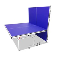 PRIMO 16 Indoor Table Tennis Table with Free Accessories Foldable Fiberboard - Blue