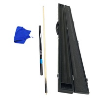 T&R Sports 3-Piece 57 Inches 9mm Tips Handmade Snooker Cue Kit Ash Shaft with Leather Case