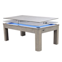 T&R SPORTS P055 7FT MDF 3IN1 Pool Table/Table Tennis Table/Dining Table - Vintage Wood Grain