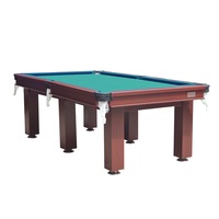 T&R SPORTS Smart MDF 8FT Square Leg Billiard Table Free Accessaries Pool / Snooker Table Solid Wood Table Legs - Walnut/Green