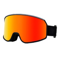 027 Snowmobile Glasses Men Women Snow Snowboard Layers Double Anti-Fog Ski Goggles (Black)