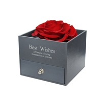 C106 Valentines Day Rose Immortal Flower Jewelry Box Dream Girl Heart Home Decoration Confession Gift Storage for Girlfriend
