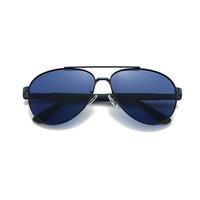 G01 Outdoor TAC UV400 Lens Black Frame Polarized Sunglasses Color Matching Big Frame Spring Glasses for Man-Blue Dark Blue