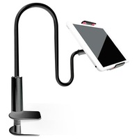 Gooseneck Phone Tablet Holder Flexible Holder for Bed-lazy Arm 360 Adjustable Clam Bracket Stand 75cm - Black