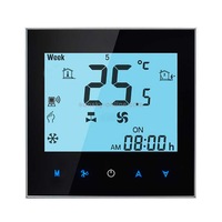 LCD Display Air Conditioning 4-Pipe Programmable Room Thermostat for Fan Coil Unit