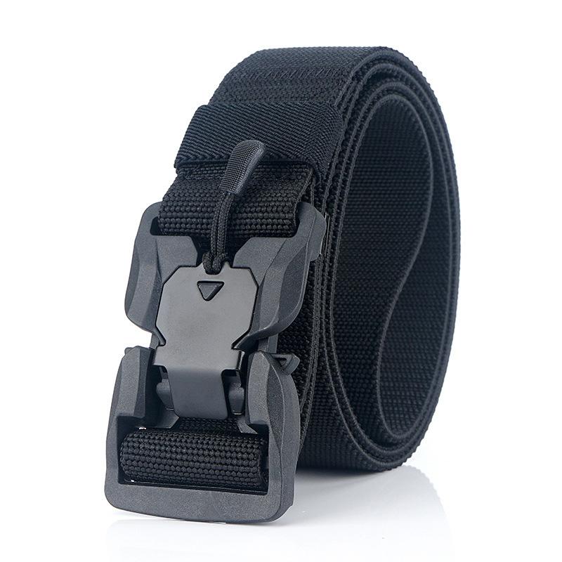 Official Genuine Tactical Belt Quick Release Magnetic Buckle Military Belt Soft Real Nylon Sports Accessories MN057 – Black 125cm