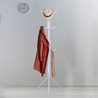 12 Hook EKKIO Coat Stand - Tree Hat - Clothes Hanger - Organiser - New - White - Tall - 173CM