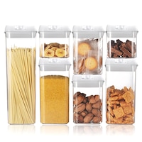 7pcs GOMINIMO Kitchen Pantry Organization Airtight Plastic Food Containers - Clear